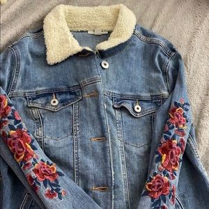 Vintage Sherpa lined jean jacket